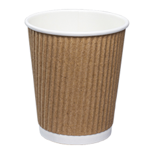 Paper Hot Cup Rile Wall Kraft 8 oz